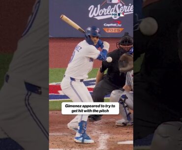 Pitch prior to Andrés Giménez getting hit by pitch #mlb #bluejays #worldseries