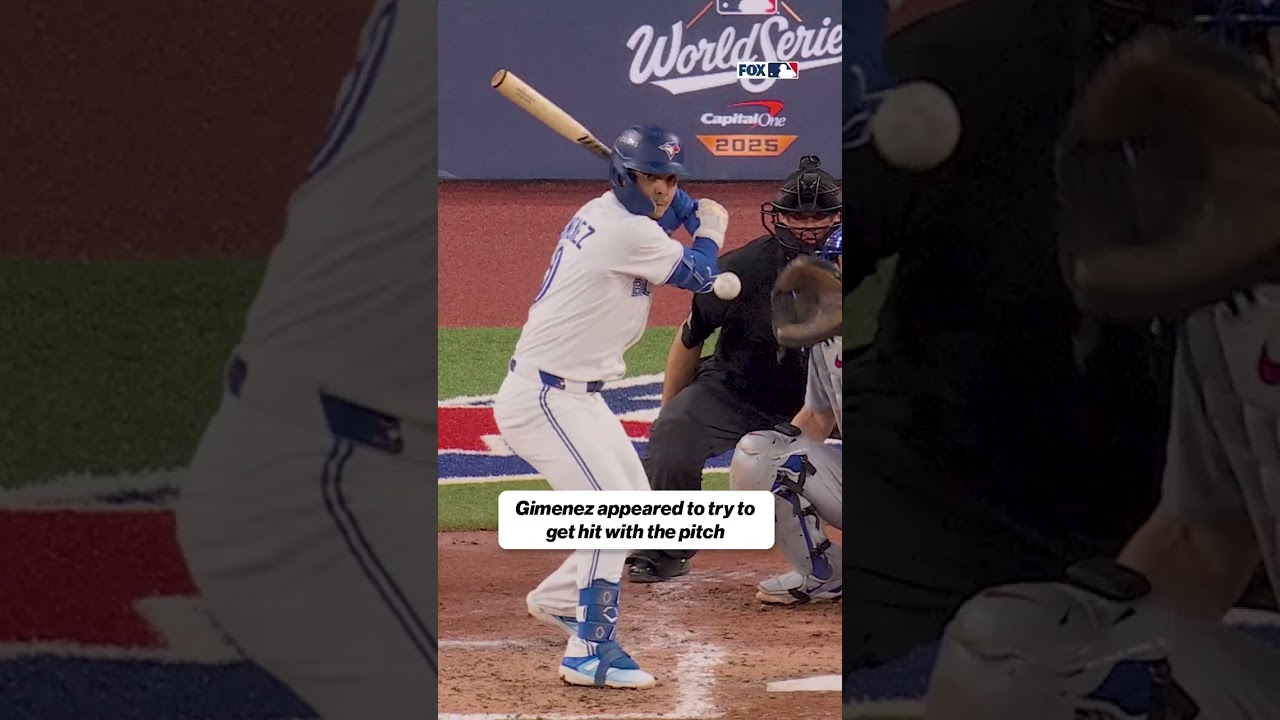 Pitch prior to Andrés Giménez getting hit by pitch #mlb #bluejays #worldseries Pitch prior to Andrés Giménez getting hit by pitch #mlb #bluejays #worldseries