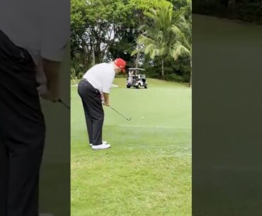 Trump sinks impressive chip shot in viral video