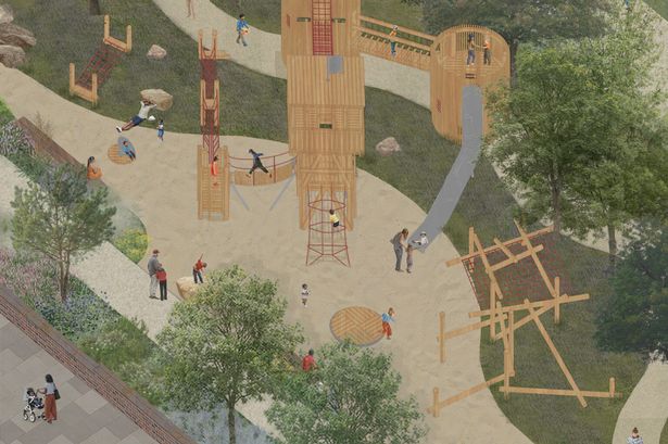 A design impression for the proposed play tower area in Pier Gardens, Cleethorpes - the tallest tower would exceed 7m height