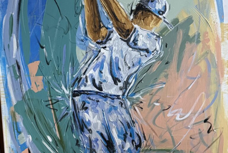 Golfer on canvas