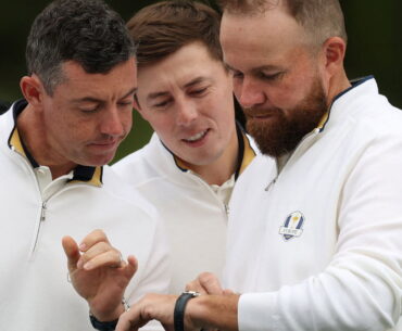 Rory McIlroy, Matthew Fitzpatrick and Shane Lowry at the 2025 Ryder Cup