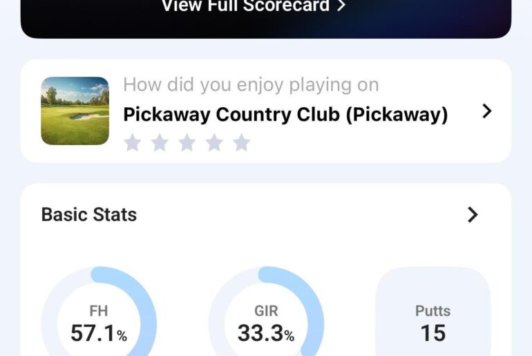 First round with face on putting