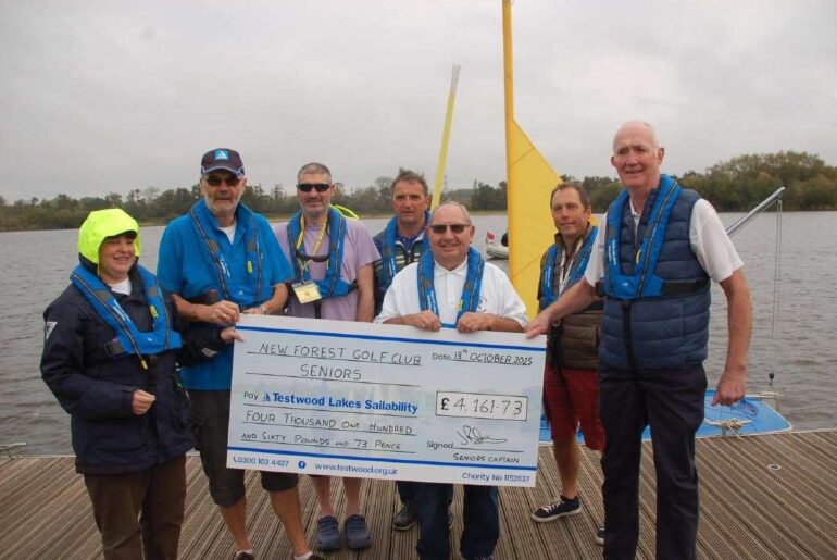 New Forest Golf Club raises over £4,000 for Testwood Lakes Sailability