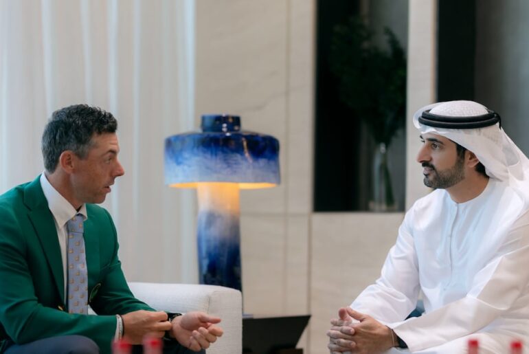 Sheikh Hamdan meets golf star Rory McIlroy