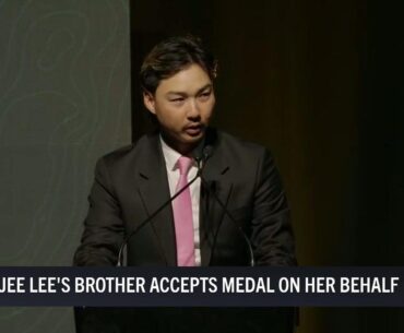 Min Woo Lee acceptance speech for Minjee, Greg Norman Medal, video, latest