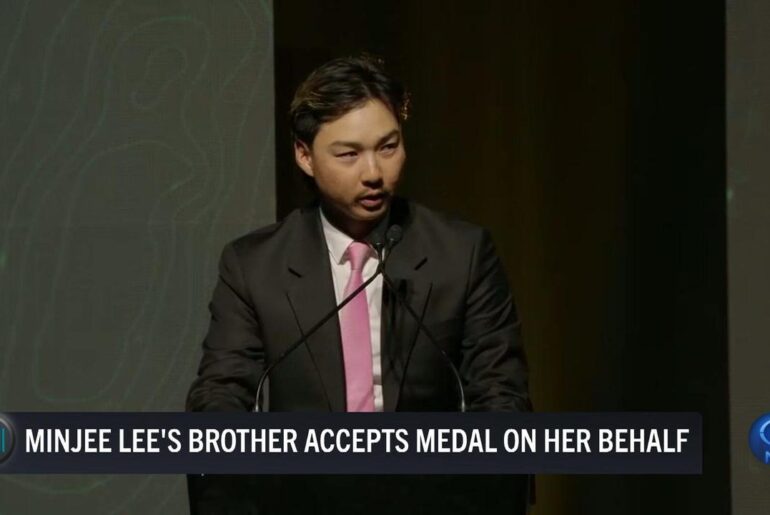 Min Woo Lee acceptance speech for Minjee, Greg Norman Medal, video, latest