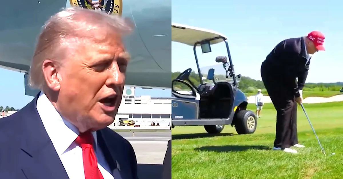 Trump Lashes Out At Democrats From Golf Course-Bound Motorcade Amid Shutdown Chaos Yahoo news home