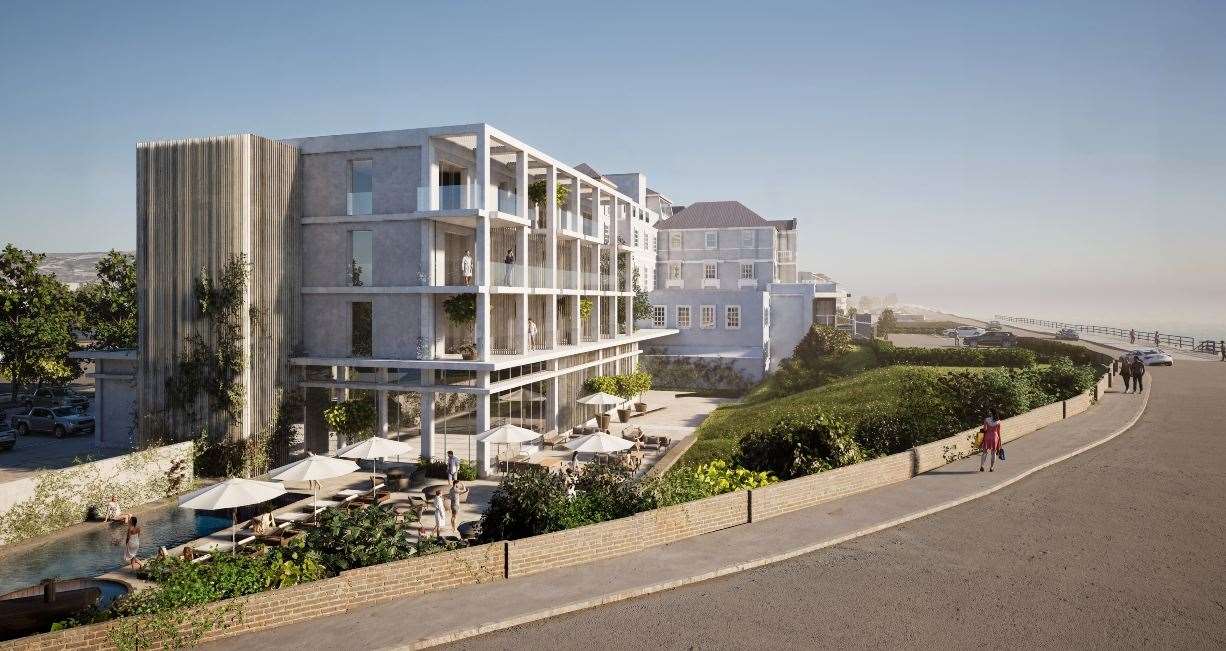 If the scheme goes ahead, Hythe Imperial Hotel would receive a multimillion-pound extension with extra accommodation and a new outdoor pool. Picture: GSE Group