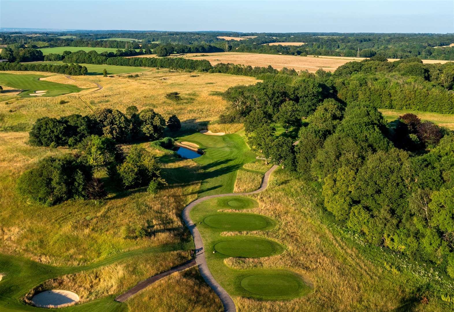 The third hole of the Heritage course, where in the background the hotel will be built