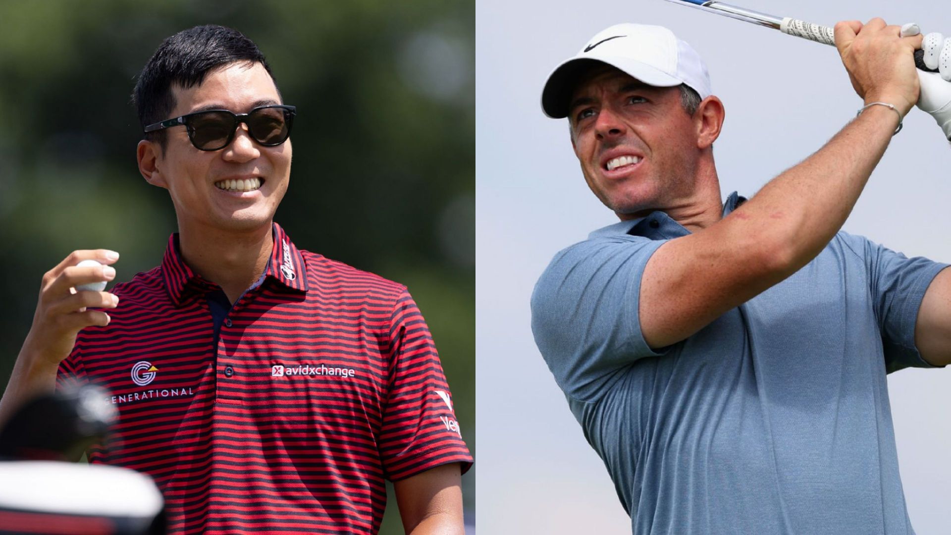 Michael Kim left in awe of Rory McIlroy driving the green at the Abu Dhabi HSBC Championship Michael Kim (on the left) and Rory McIlroy (on the right) / Source: Getty Images