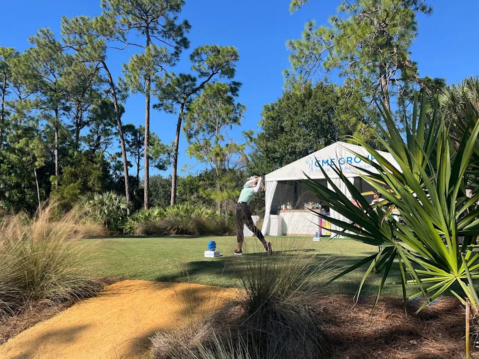 Canadian professional golfer Brooke Henderson practices at the at the Tiburón Golf Club in Naples, Fl., on Nov. 18, 2025.