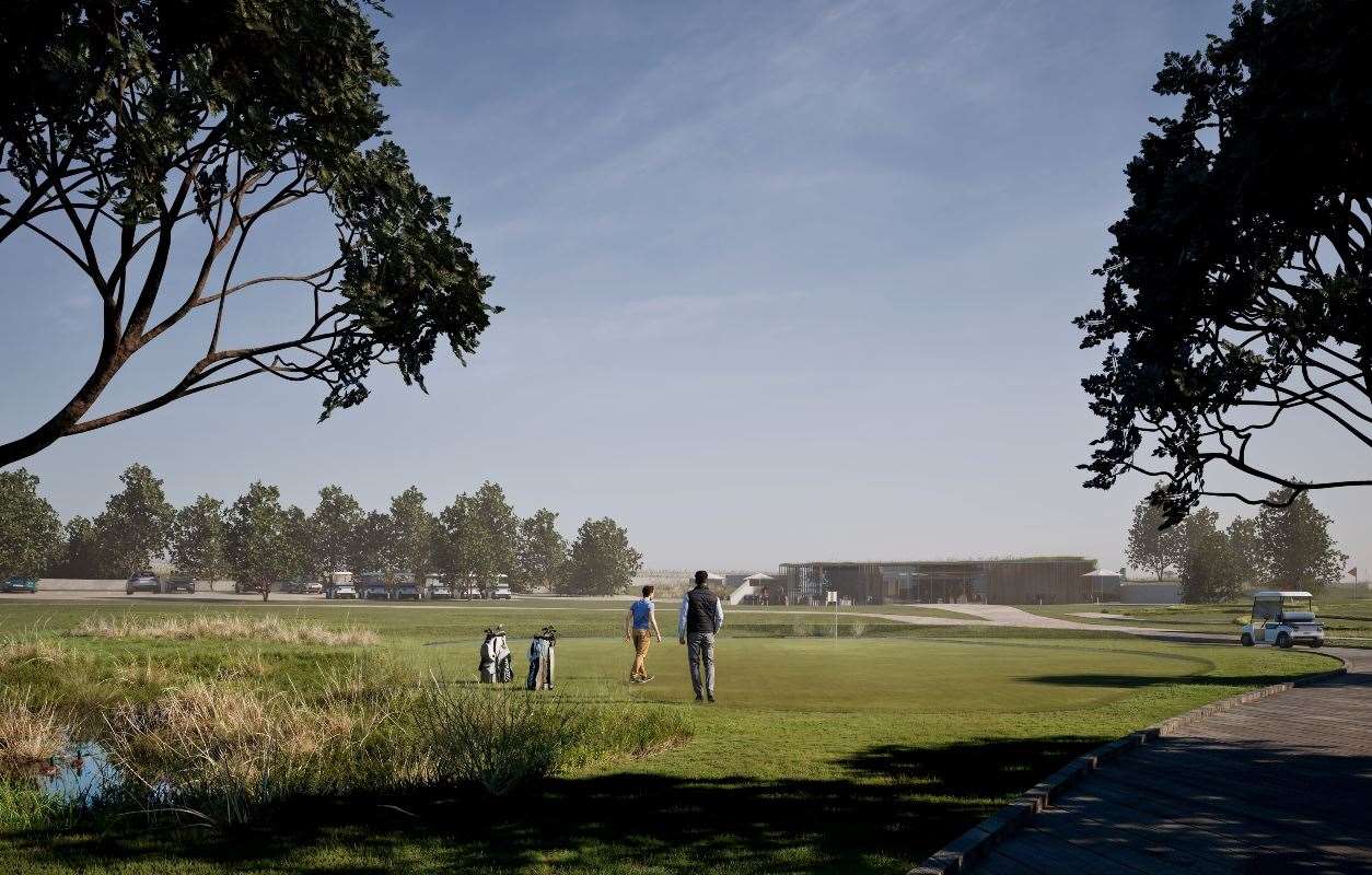 The current 18-hole Hythe Golf Club is set to be replaced by a pay-as-you-play par-three course. Picture: GSE Group