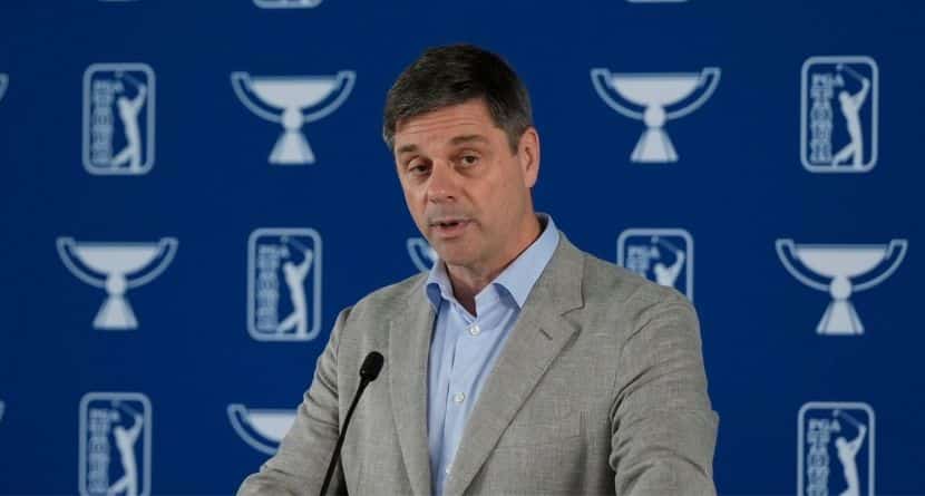 PGA Tour Has Fewer Cards And Smaller Fields. But The Big Changes Are Still To Come PGA Tour CEO Brian Rolapp speaks before a practice round of the Tour Championship golf tournament, Wednesday, Aug. 20, 2025, in Atlanta. (AP Photo/Mike Stewart)