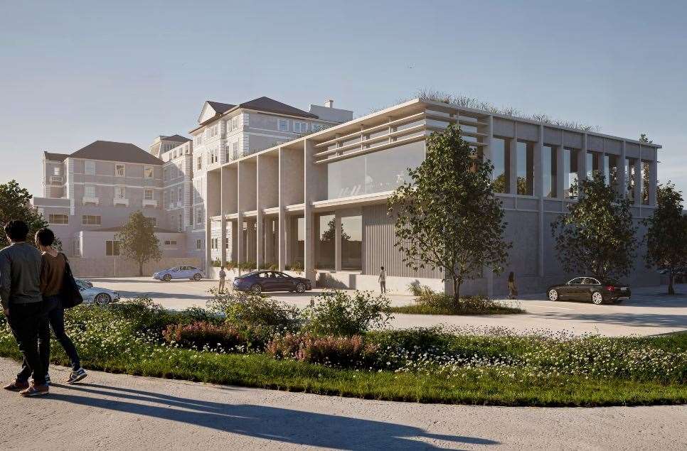 A visual showing how the proposed leisure centre may look. Picture: GSE Group