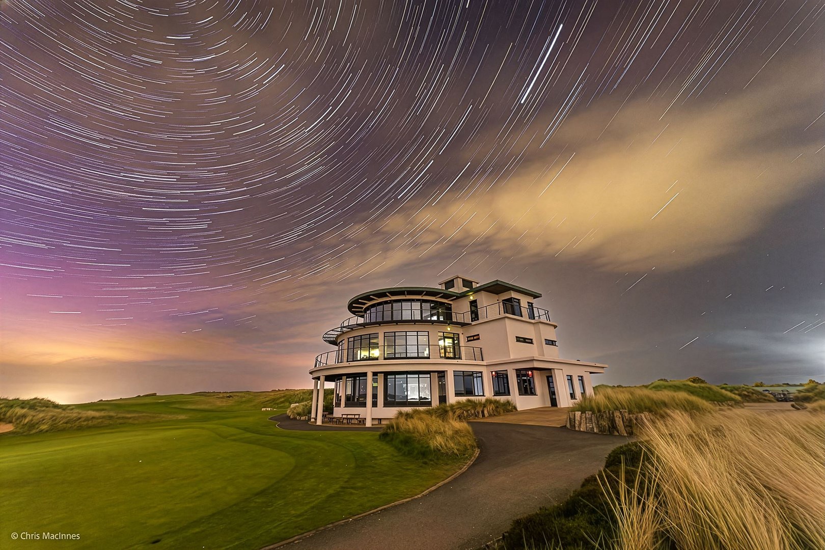 Star trails and aurora' at Cabot Highlands.