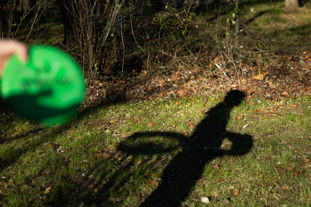 Andrew Fish, designer of the Northwest Branch Disc Golf Course, explains his work on the new course in Cloverly, MD on November 17, 2025.