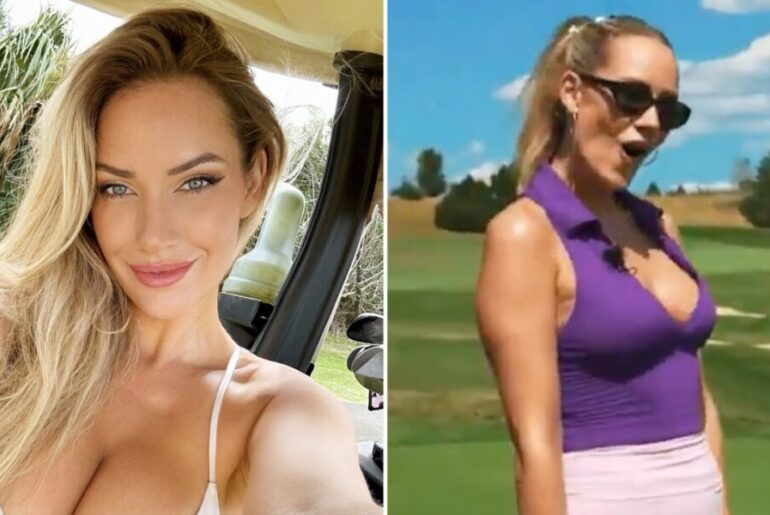 Paige Spiranac Tees Up Attention By Wearing Plunging Purple Top, Cheekily Quips About ‘Good News’ – Globe Magazine