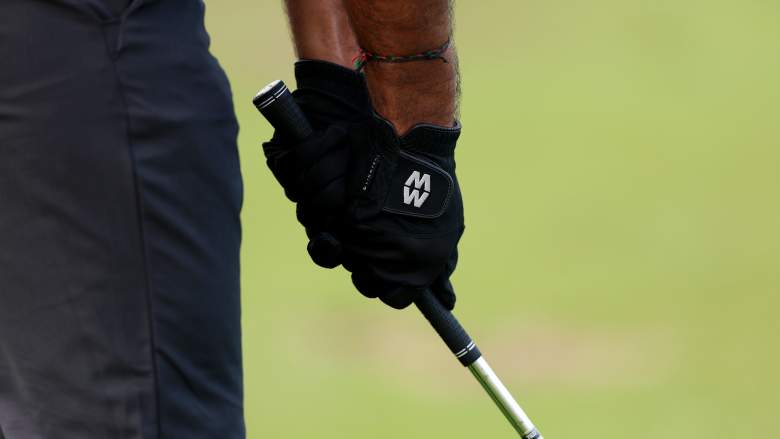 Golfer holding club