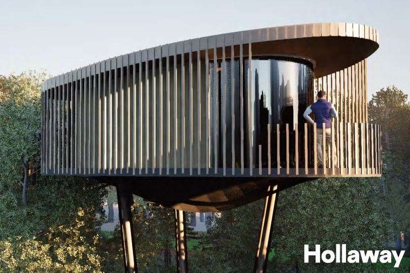 One of the luxury tree house woodland lodges