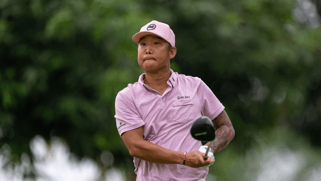 Anthony Kim Shares Potential Plans After LIV Golf Relegation Anthony Kim looks on during the 2025 Moutai Singapore Open