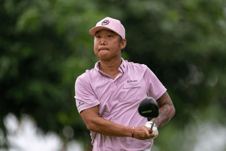 Anthony Kim looks on during the 2025 Moutai Singapore Open