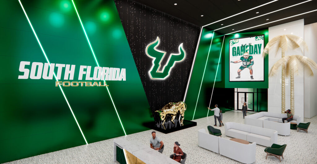 USF football’s operations center will feature barbershop, golf simulator