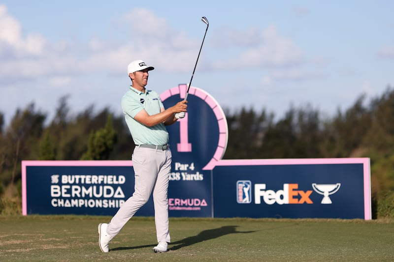 Séamus Power on the first tee during the final round of the Butterfield Bermuda Championship 2025 at Port Royal Golf Course on Sunday. Photograph: Mike Mulholland/Getty Images