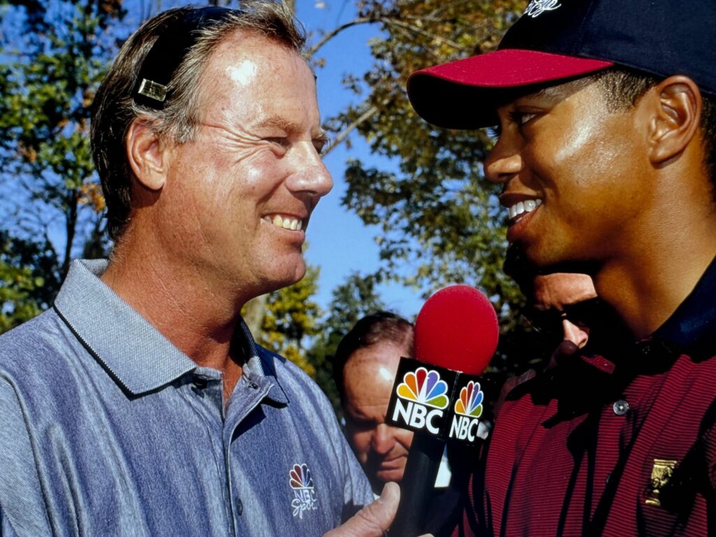 After 50 years of promoting golf on Maui, TV analyst Mark Rolfing’s next big shot is trying to save The Sentry : Maui Now Mark Rolfing interviewed Tiger Woods at the 2000 Presidents Cup at Robert Trent Jones Golf Club in Gainesville, Va. Courtesy photo