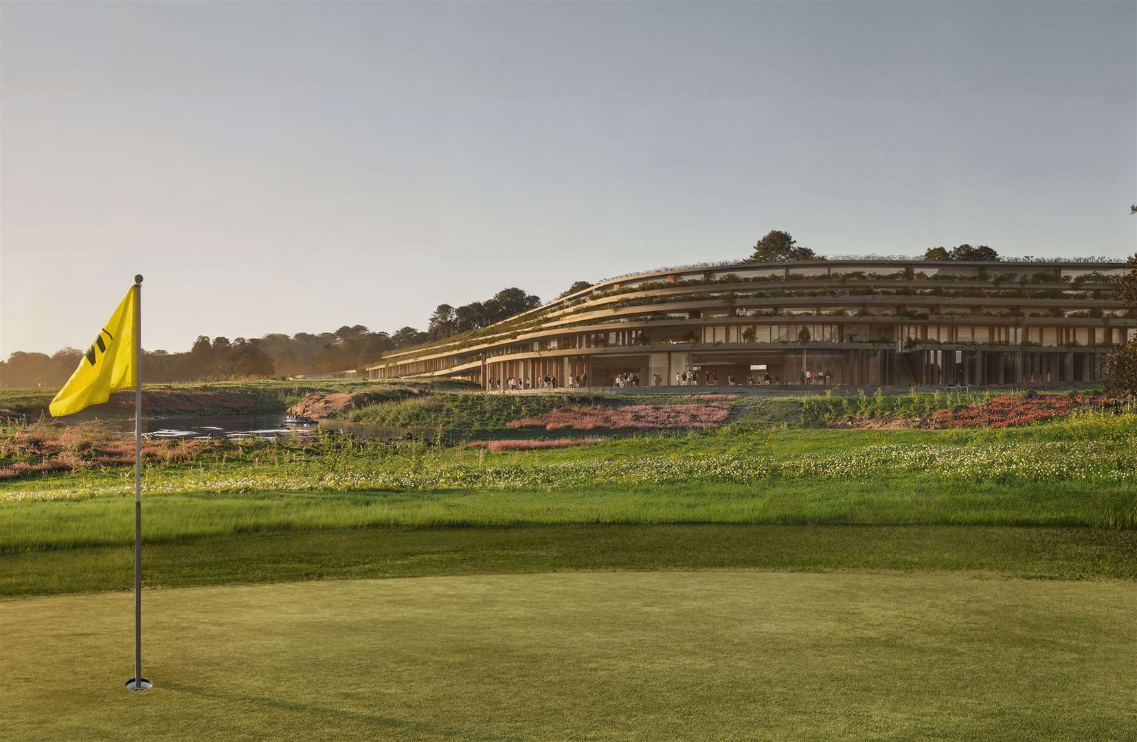 A look at the hotel from the green on the third hole. Picture: Holloway Studio