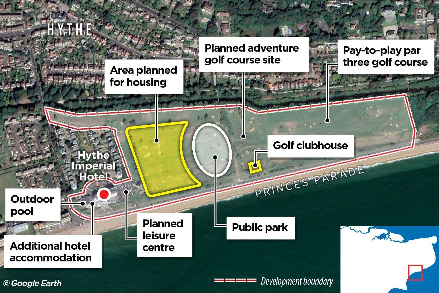 A graphic showing how the proposed development could be laid out along Princes Parade