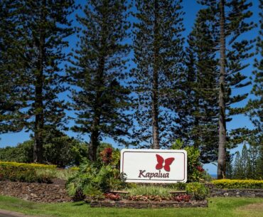 A Kapalua Ridge Villas sign in Lahaina, Hawaii.