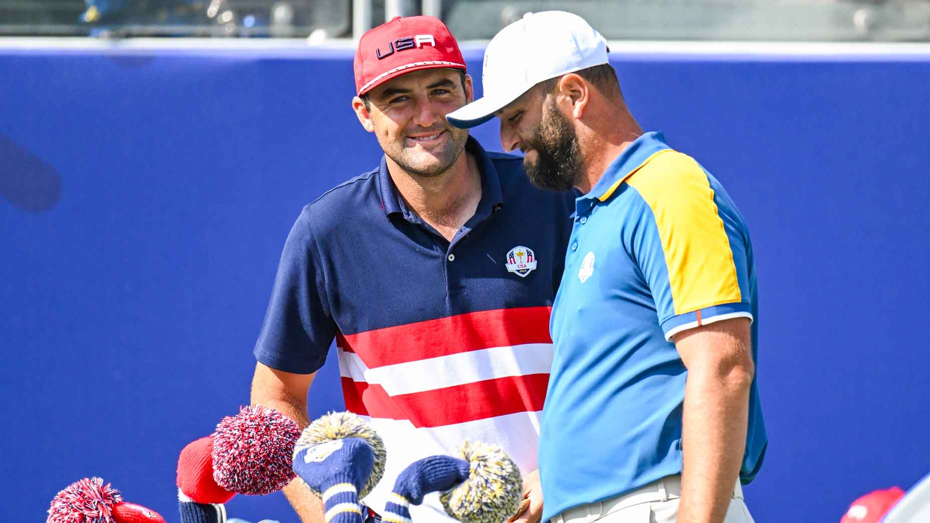 The players and captains on both teams The players and captains on both teams