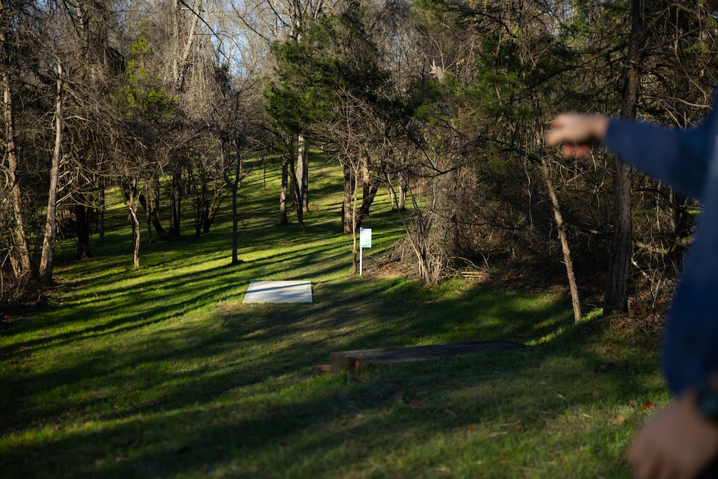 Andrew Fish, designer of the Northwest Branch Disc Golf Course, explains his work on the new course in Cloverly, MD on November 17, 2025.