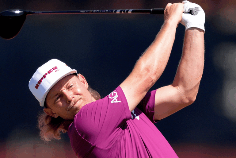 Cameron Smith hits a drive during a practice round ahead of the 2025 BMW Australian PGA Championship