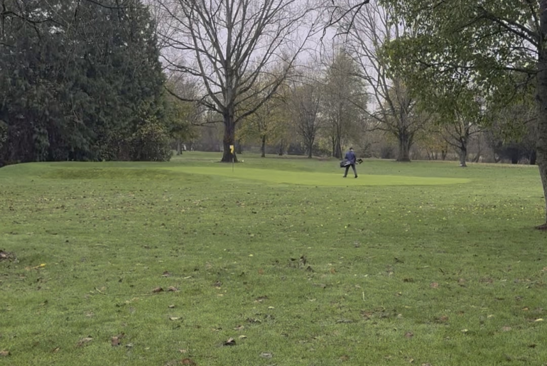 First hole in one this weekend, here’s me checking the hole despite thinking it had run through the green