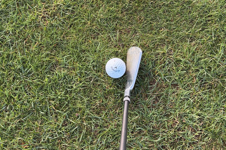 Avoda 7 iron down at address