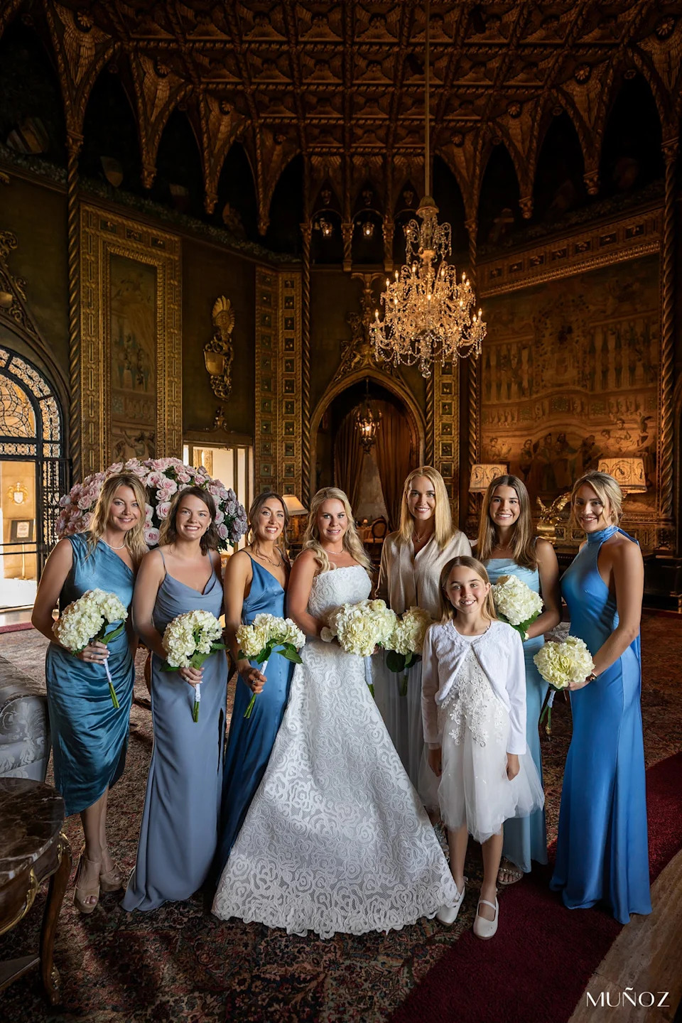 LPGA player Dani Holmqvist and Charles Schick tied the knot at the Mar-a-Lago Club in Palm Beach, Florida, on Friday. Vanessa Trump and daughters Chloe and Kai Trump were part of the wedding party.