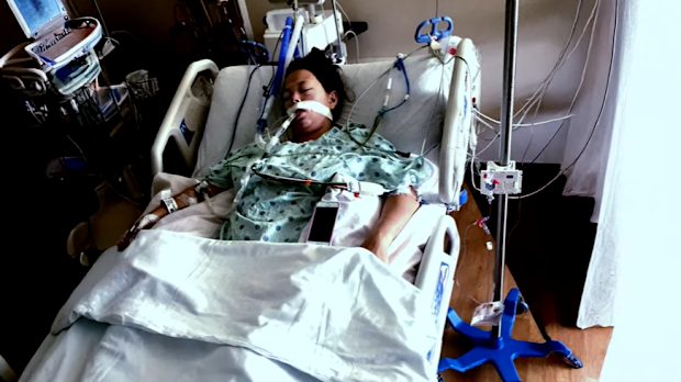 Audrey Leishman during her fight against sepsis in 2015.