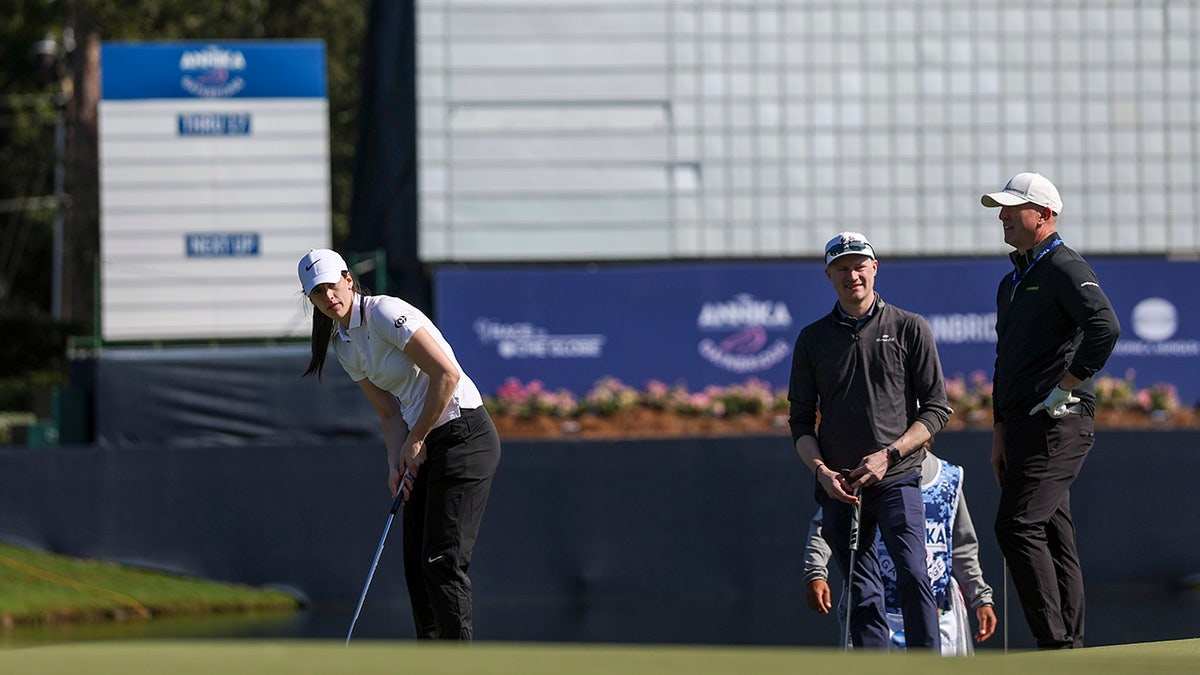 Caitlin Clark plays in a golf tournament