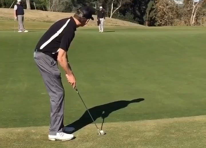 My buddy with a very bad lag putt