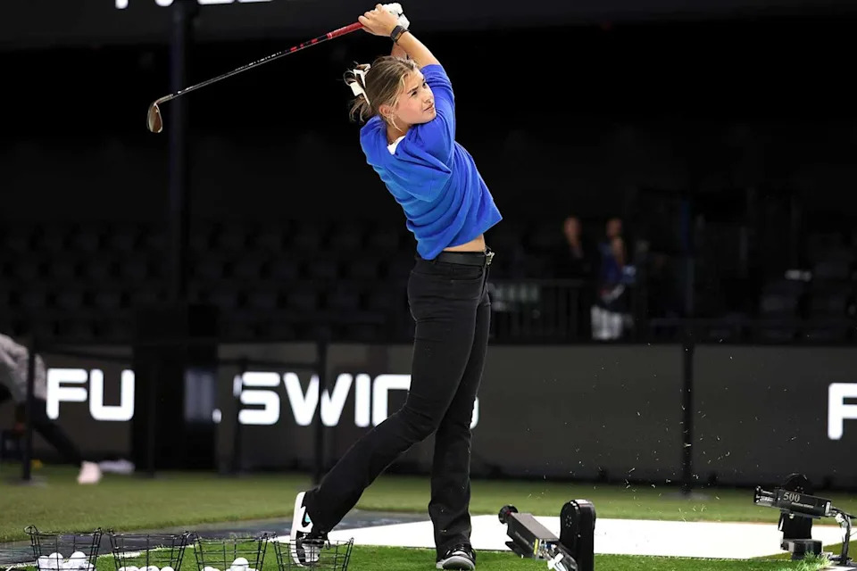 Megan Briggs/TGL/TGL via Getty Kai Trump