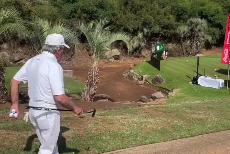 Gary Player looking hale and hearty on his 90th birthday, playing Sun City 1 November 2025