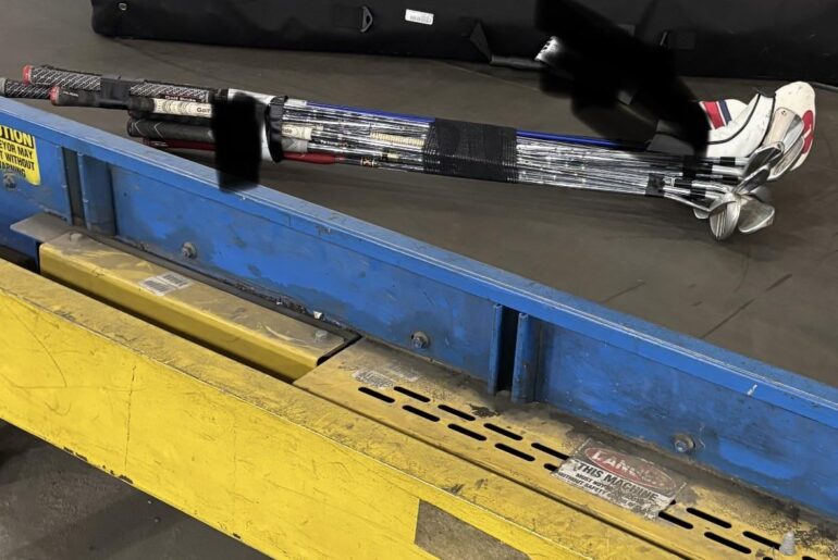 Work for an airline. This is how a person checked their clubs today.