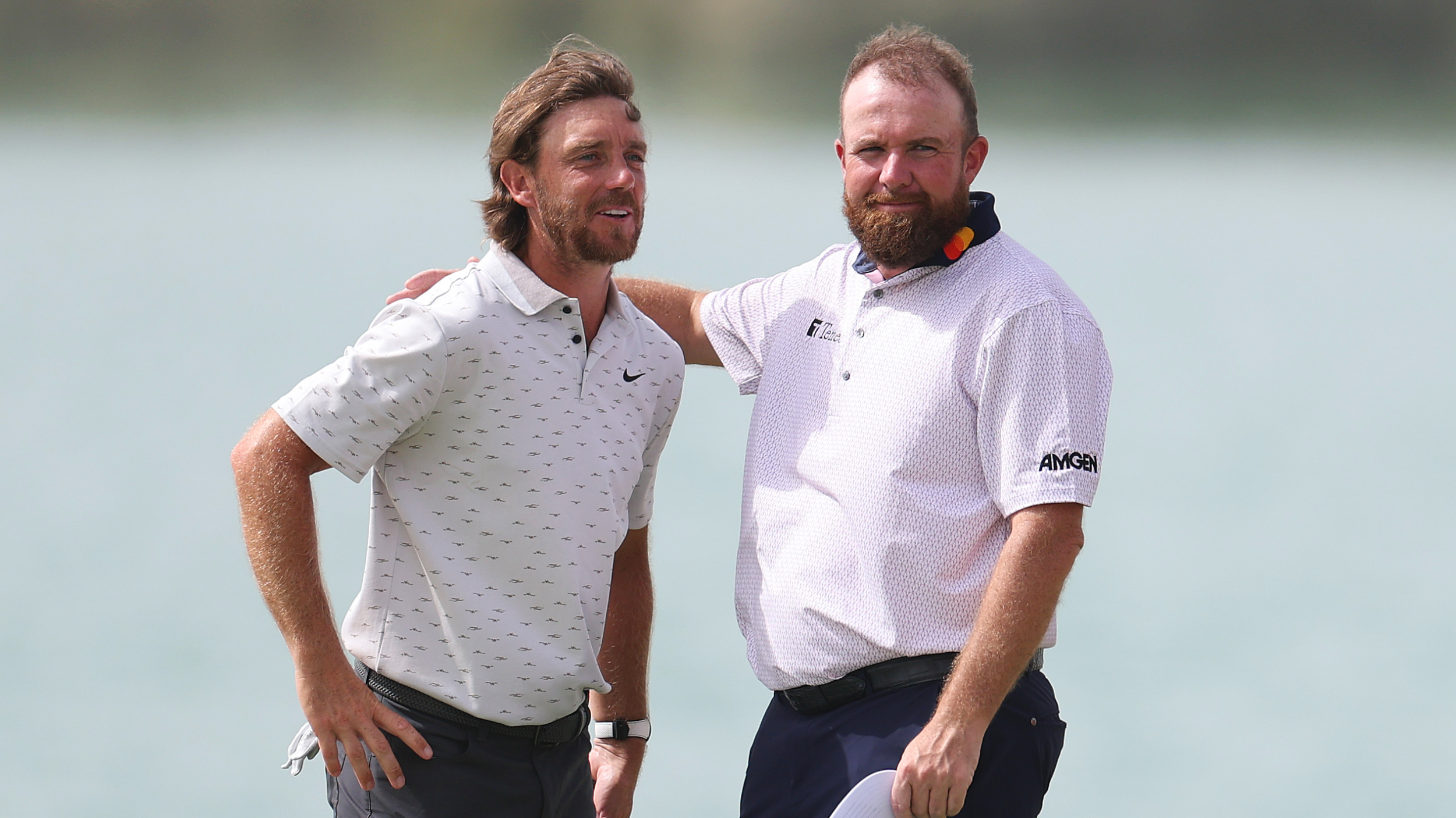 Tommy Fleetwood and Shane Lowry at the Abu Dhabi HSBC Championship