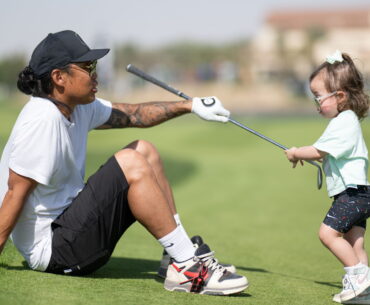 Anthony Kim and his daughter