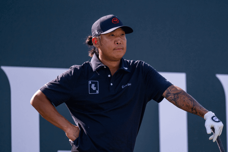 Anthony Kim looks on during round two of the 2025 PIF Saudi International