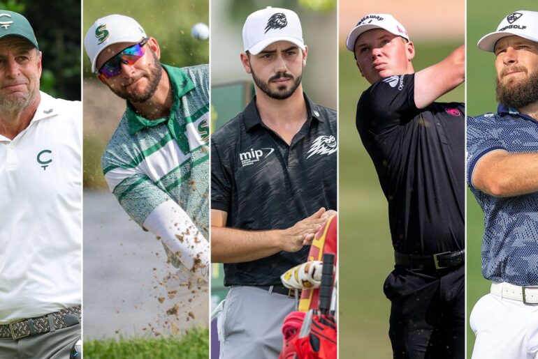 Five different LIV Golfers hit shots