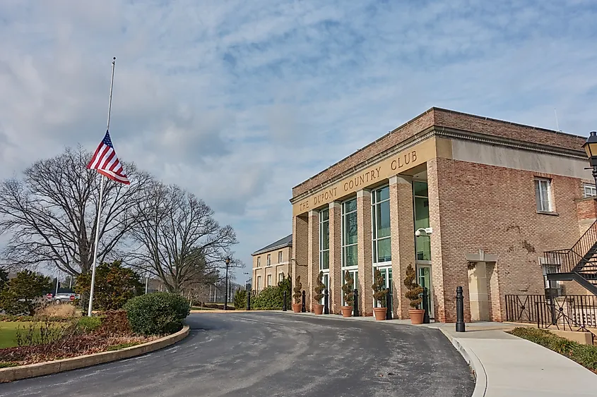 Entrance to the DuPont Country Club in Wilmington, Delaware.
