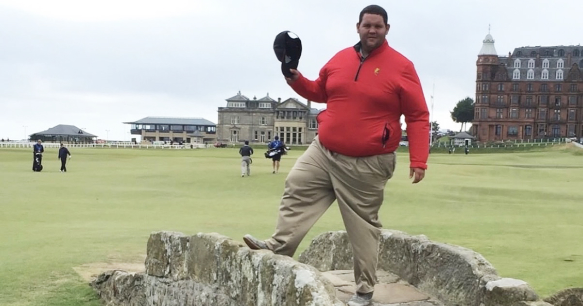 Cody Franke at St. Andrew's Golf Course in Scotland.